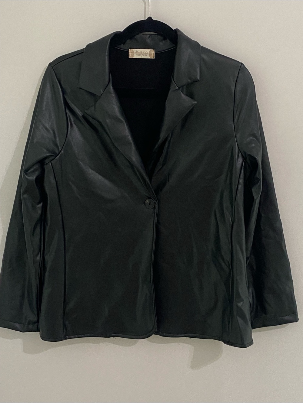 Altar'd State Black Faux Leather Blazer Jacket Size Small
